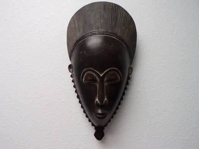 Vintage XL African Art Carved Ceremonial Female Mask Sculpture Ivory Coast OBO 3