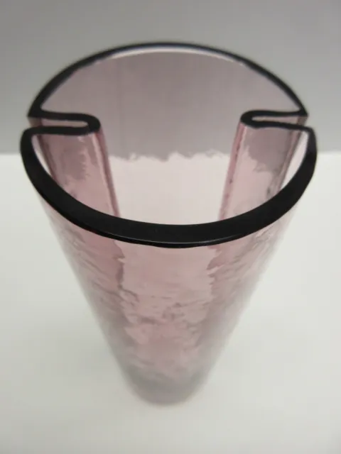 vintage ITALIAN MODERNIST signed BARBINI MURANO ART GLASS VASE LIGHT PURPLE