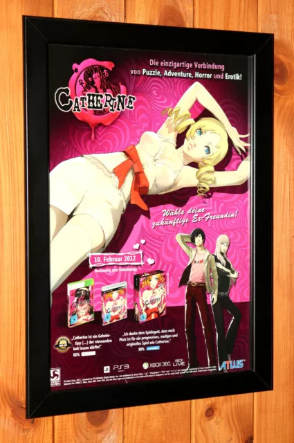 Catherine Video game SEGA Xbox 360 PS3 Rare Promo Small Poster / Ad Page Framed