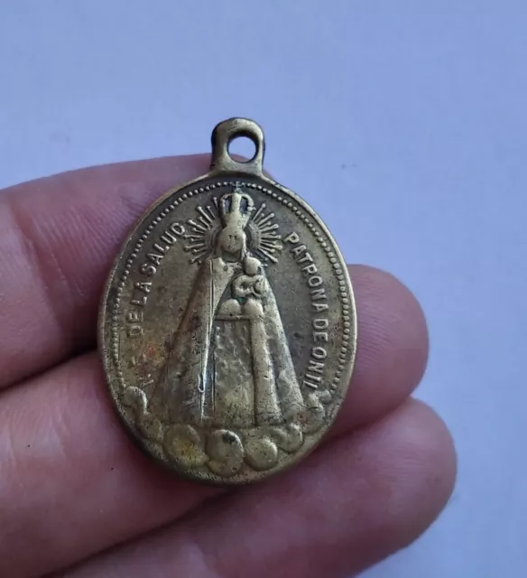 Medalla religiosa antigua nuestra señora de la salud virgen medal religious