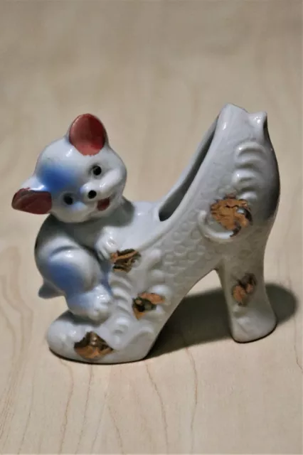VINTAGE PORCELAIN PUPPY on Shoe Figurine---Made in Japan $5.00 - PicClick