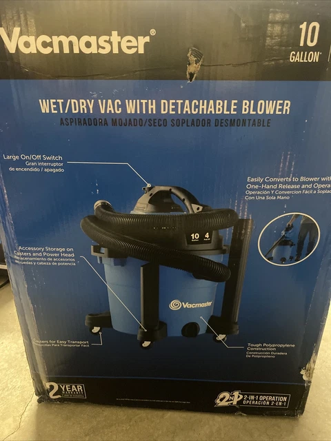 Vacmaster VBVA1010PF Wet/Dry Vacuum with Detachable Blower, 10 Gallon, 4 HP