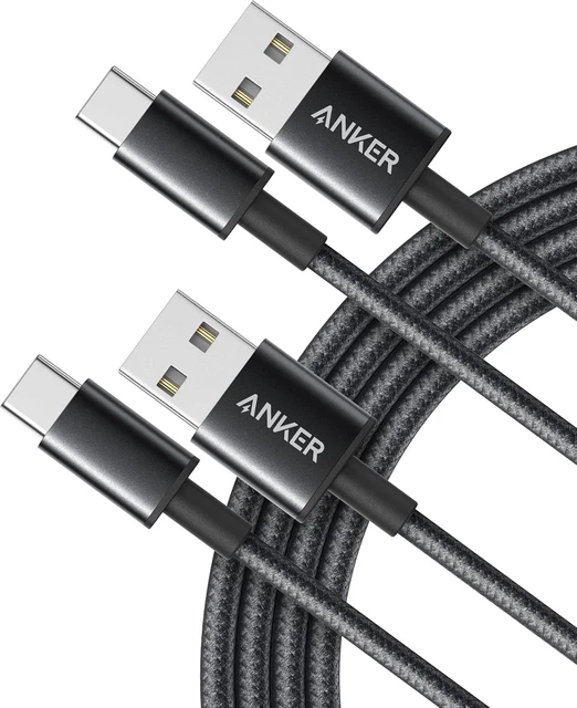 Cavo USB C A USB 2.0 Intrecciato In Nylon 1m (Bianco) | Cavo Di Ricarica E Sincronizzazione Per Smartphone, Tablet, GoPro, 480 MB/s