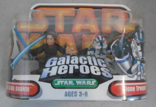 Sealed Moc 2005 Hasbro Star Wars Galactic Heroes Anakin Clone Trooper Figure Set