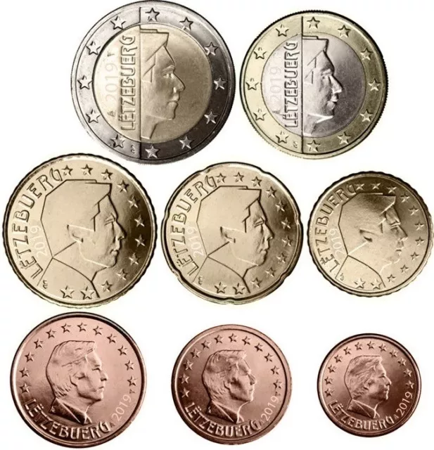 Luxembourg 2019 set of 8 euro coins 1 2 5 10 20 50 cent - 1 2 euro UNC