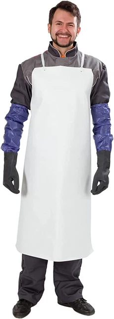 72-Pack White Vinyl Aprons, Disposable PVC Aprons, Unisex Waterproof Workwear