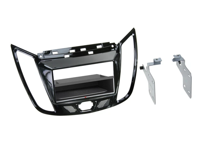 Maschera radio Inbay DIN autoradio per Ford C-Max Kuga vernice pianoforte nero