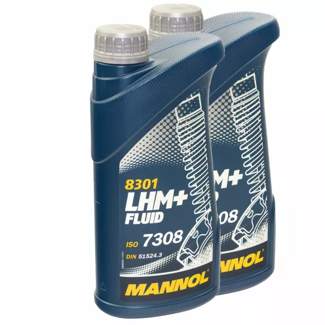 2x 1 Liter Hydraulikflüssigkeit Servoöl MANNOL LHM+ Fluid Hydraulik Servo Öl