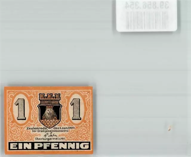 39856354 - 6570 Zeulenroda 1 Pfennig Rathaus 1920