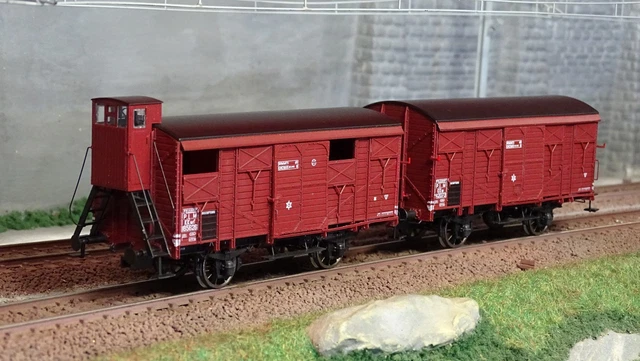 Set de 2 wagons Tombereau caisse métallique, vert, SNCB, ep.III - Ree