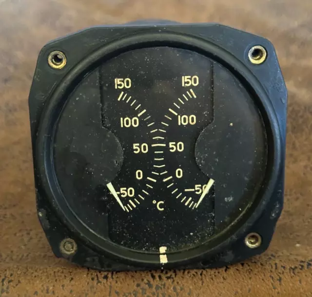 VTG Aviation Elec Autolite Dual Air Temp Instrument Gauge AN 5795-6 10499-A