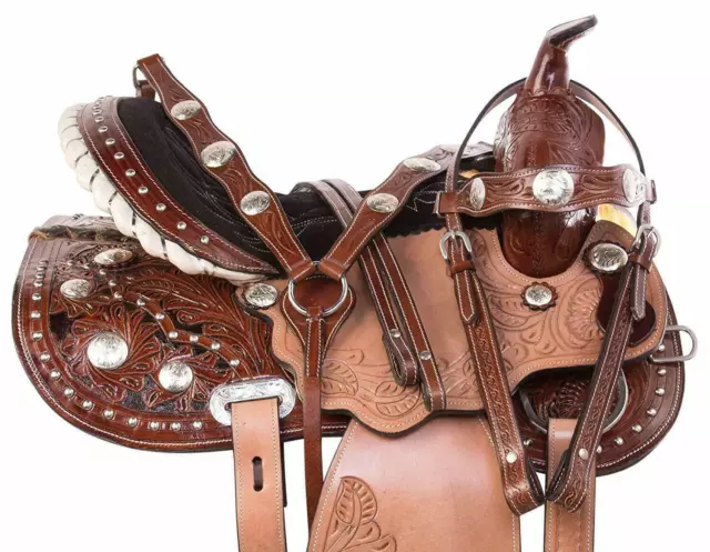 Pro Western pleasure trail Roper Saddle size 16" With Tack Set All Sizes