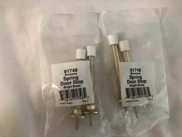 4 Spring Door Stop 3" Stopper Brass Plated Rust Resistant Door Hardware.