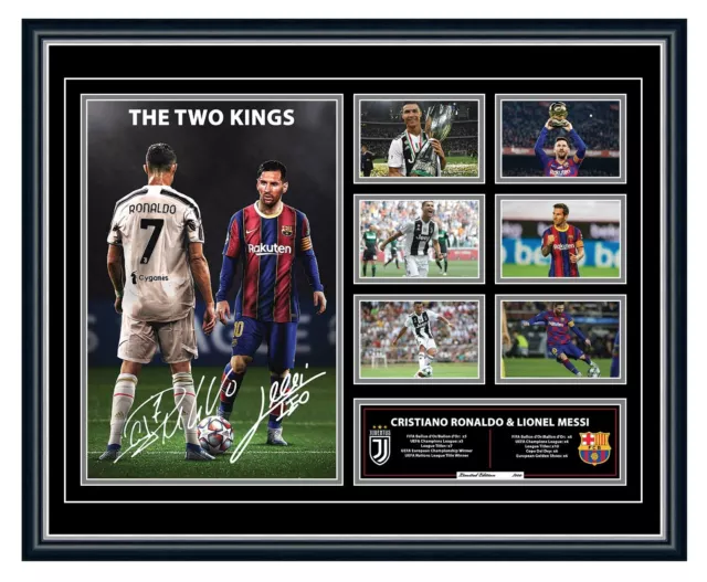 Cristiano Ronaldo & Lionel Messi Signed Photo Limited Edition Framed Memorabilia