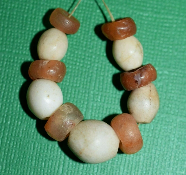 Ancient Agate Stone Excavated Djenne Dig Beads Mali African Trade 1000 Years Old