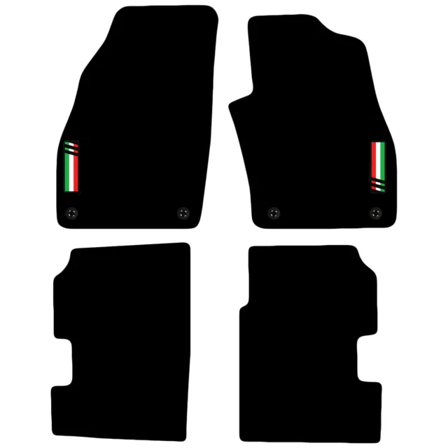 For Fiat Punto 2012+ Onwards Tailored Carpet Car Floor Mats with logo 4 Clips