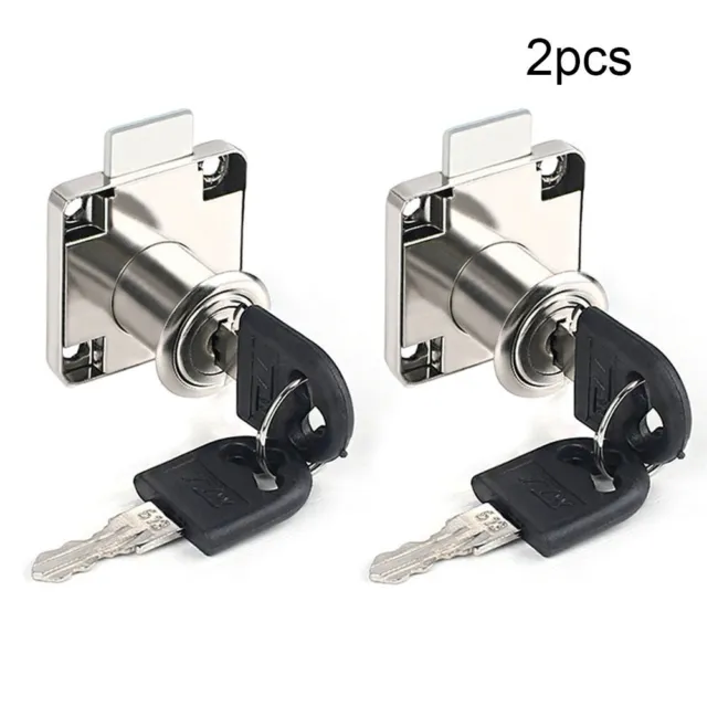 2X 20mm Cam Locks Cabinet Box Desk Drawer Tool Cylinder RV Tubular  Universal Key