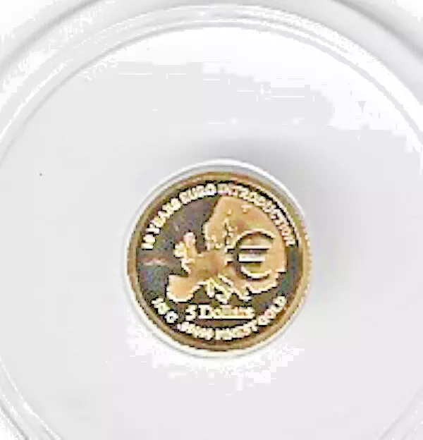 Gold - Cook Islands 5 Dollar 2009 Gold Pf 10 Years Euro Einführung