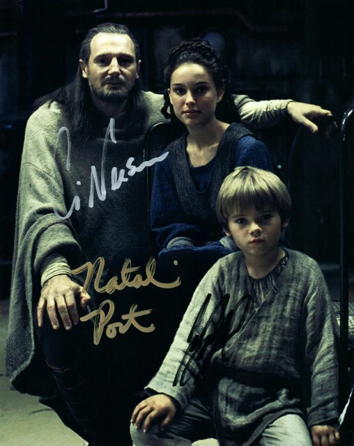 Jake Lloyd Liam Neeson Portman Autographed 8x10 Photo Signed Picture Nice + COA