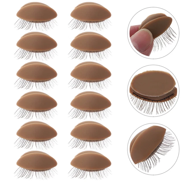 6 Pairs Abnehmbare Augenlider Wimpernersatz Übungswerkzeuge Modell