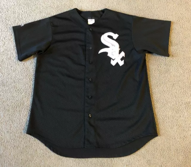 VTG Majestic Chicago White Sox Embroidered Mesh MLB Jersey - Size Large