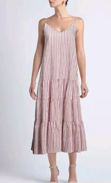 BOSS Hugo Boss Datecara Midi Sleeveless Tiered Dress Blush US 4/UK 8