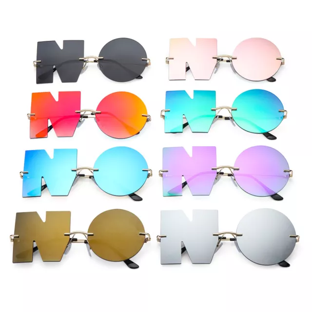 Metal Eyewear Women Sun Glasses Trend Letter NO Sunglasses Ladies Shades