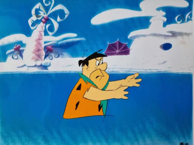 Hanna Barbera Vintage Original 1970s FLINTSTONES Animation Art Production Cel #1
