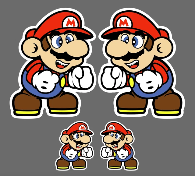 8BIT SUPER MARIO Decal/Sticker super mario bros half and half