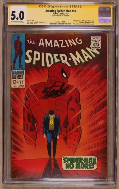 Amazing Spider-Man (1963 1st Series) #50 CGC SS 5.0 Signed By STAN LEE