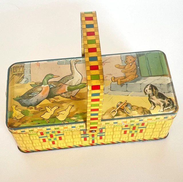 ANCIENNE RARE BOITE Bateau Biscuits P'tit Brun En Tole Lithographiee