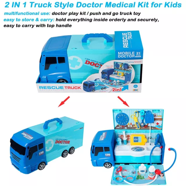 Doctor Medical Suitcase Hospital Ambulance Car Role Play Set Kid Birthday Gift 2