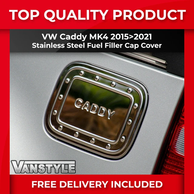 Fits Vw Caddy Maxi 15>21 Chrome Filler Fuel Cover Stainless Steel Petrol Flap