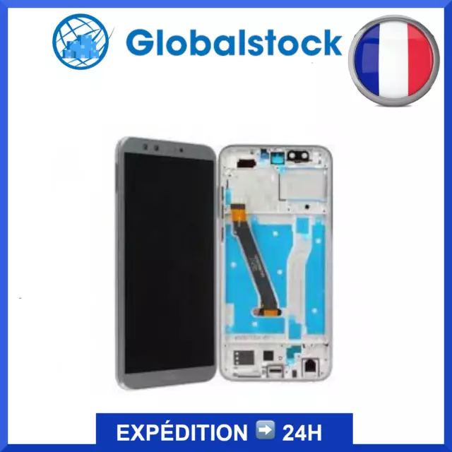 Ecran LCD + Vitre tactile sur châssis pour Honor 9 Gris + outils