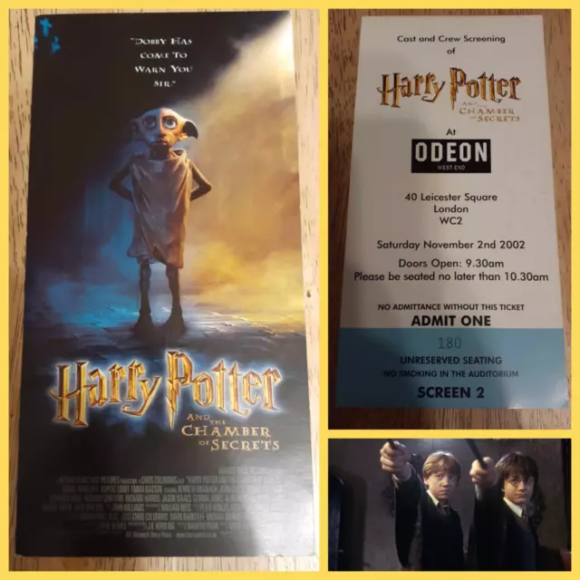 Harry Potter Chamber of Secrets Movie Ticket Stub RARE cast crew screening ODEON