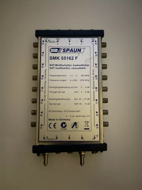Spaun DMK 55162F Satellite Multi Switch SAT Multiswitch Cascadable 16 Out