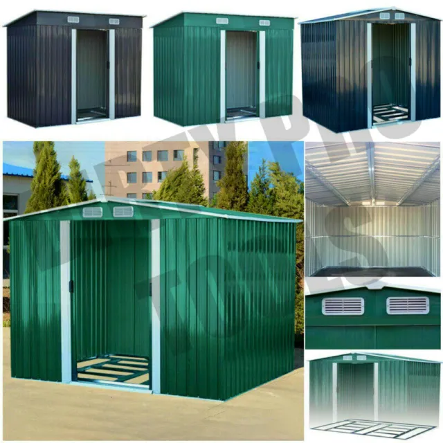 Metal Garden Shed 6 X 4, 8 X 4, 8 X 6, 10 X 8 Garden Storage WITH FREE BASE New