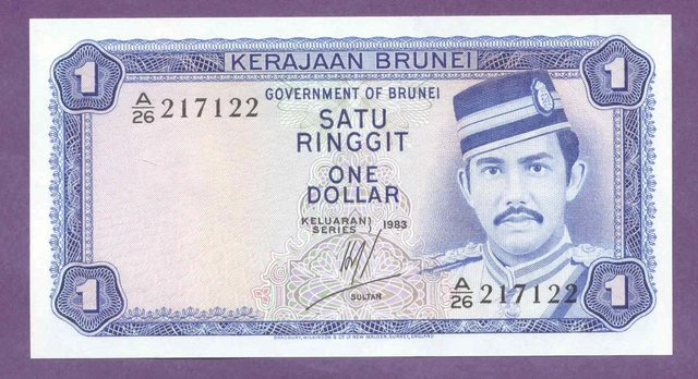 Brunei, Kerajaan, Satu Ringgit, One Dollar, 1983, CU
