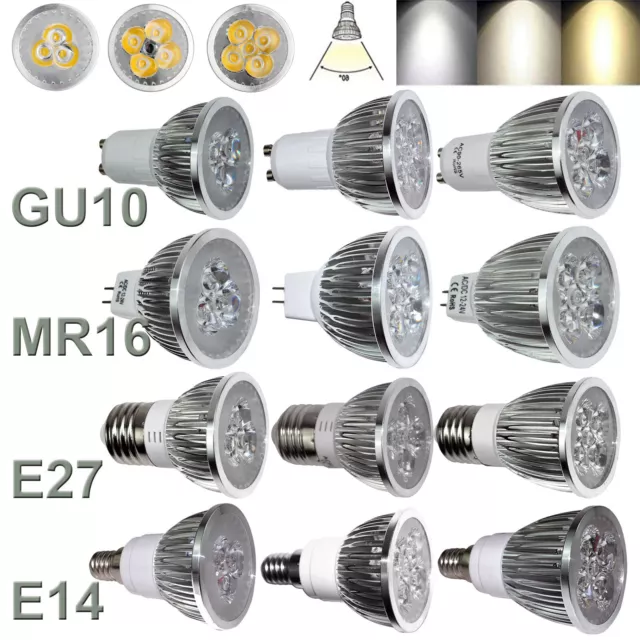 Dimmable LED Spotlight Bulbs GU10 MR16 E27 E14 9W 12W 15W 220V 240V Spot Lamps