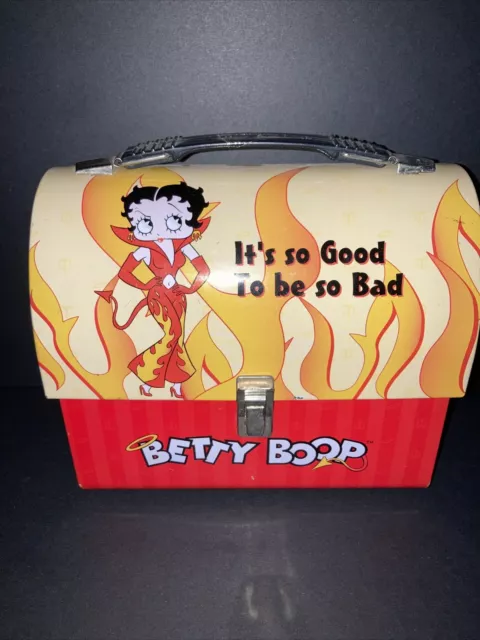 Betty Boop Metal Lunch Box “Devil/Angel”2003 And Round, Purple Tin Box Purse ‘01