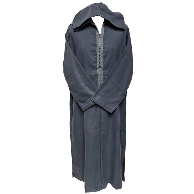 Djellaba / Thobe Homme - Gris Clair Rayé - Avec Capuche - Manches Longues - Coton - Maroc