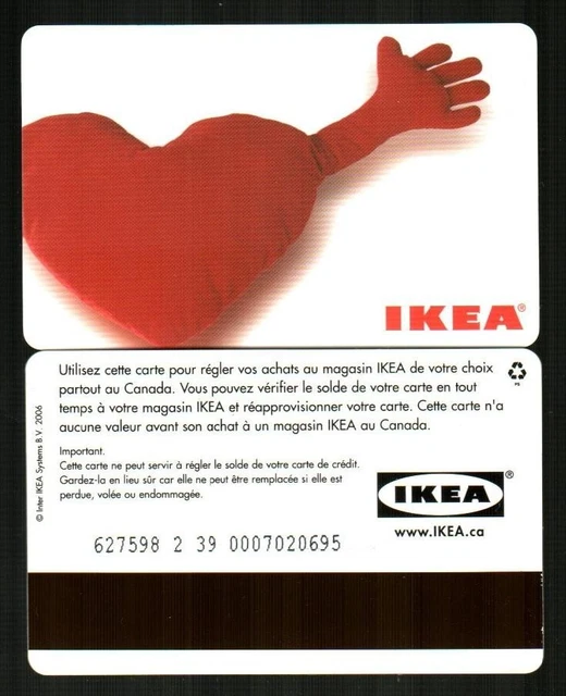 IKEA ( Canada ) Hugging Heart Pillow 2006 Gift Card ( $0 )