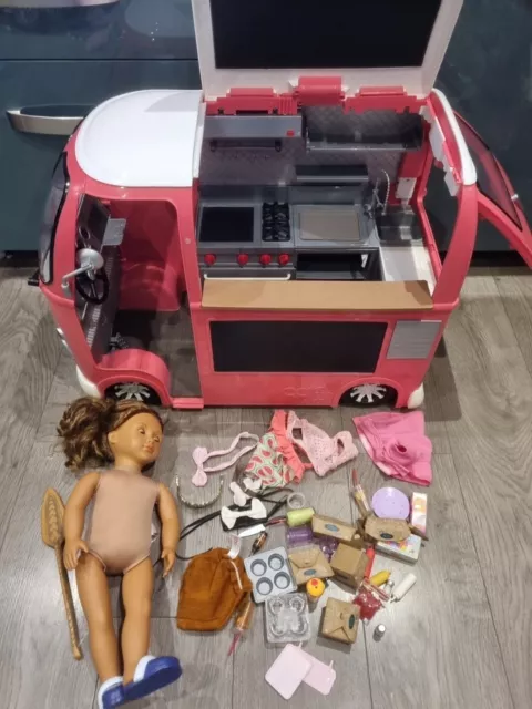 Our Generation "OG"  Grill To Go Pink Food Truck With Accessories For 18" Dolls