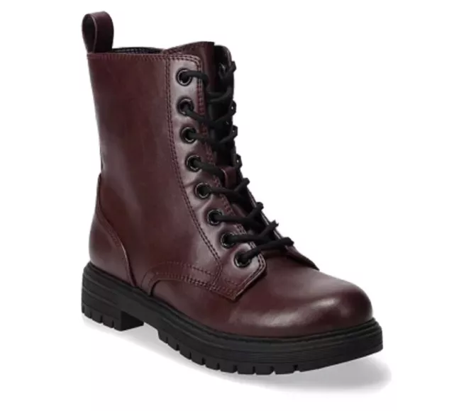 SO Reindeer Women’s Faux Leather Burgundy Combat boots NEW Size 8 SO Reindeer Women’s Faux Leather Burgundy Combat boots NEW Size 8