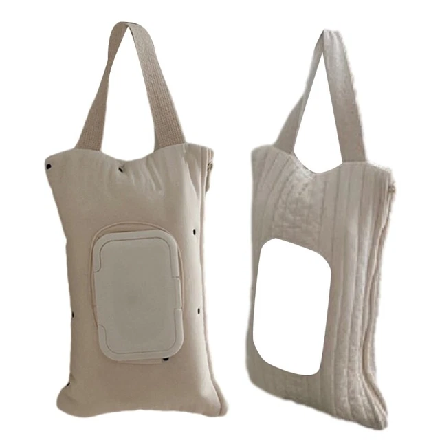 Car Mounted Tissue Box Baby Stroller Tissue Bag Portable Pull-Out Flap Organiser