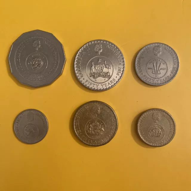 2016 CHANGEOVER ENTIRE DECIMAL SET $2, $1, 50c, 20c, 10c & 5c. 6 Coins Total.