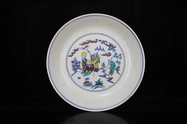 Chinese Blue&white Porcelain Handmade Exquisite Arhat Plates 13601
