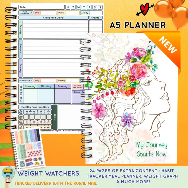 Food Diet Diary WEIGHT WATCHERS Points Journal Planner Book 12 WK16