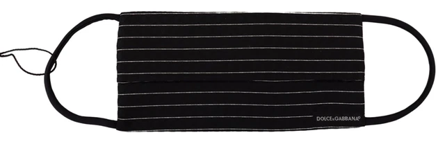 Máscara facial DOLCE & GABBANA a rayas blancas negras correa elástica para la oreja talla única 150usd