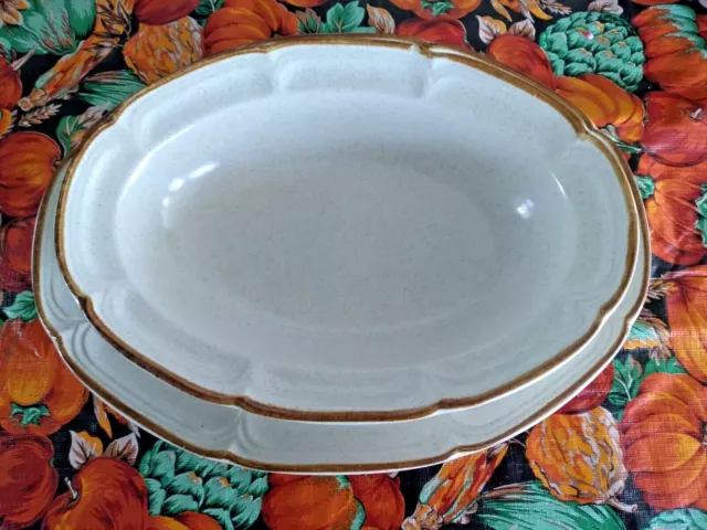 Vintage Hearthside Stoneware Baroque Platter and Serving Bowl